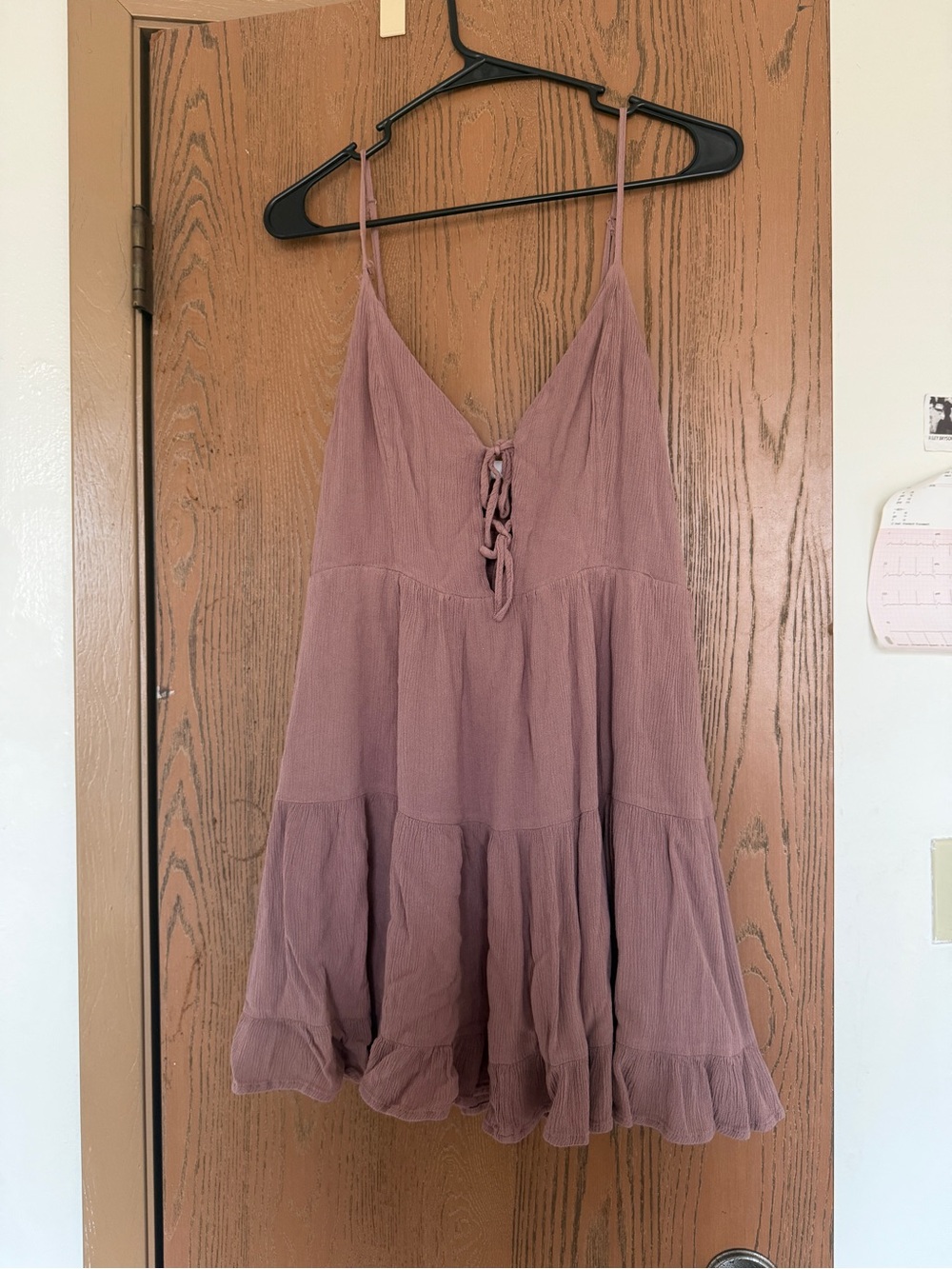 Garage Mauve Lace-Up Tiered Spaghetti Strap Camisole
